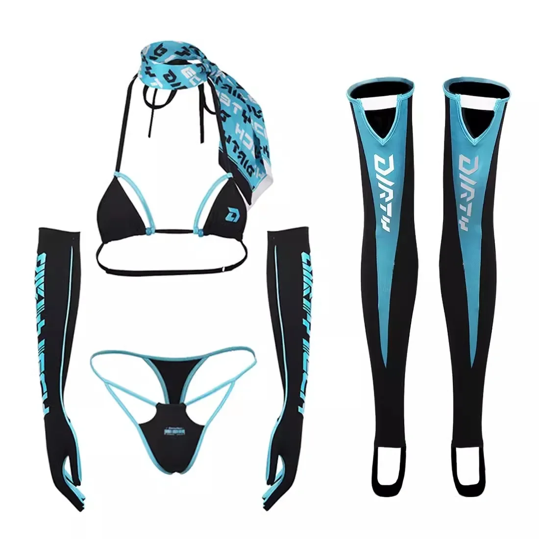 Thong Bikini Women - Sexy 5-teiliges Bikini-Set für Damen, Anime,