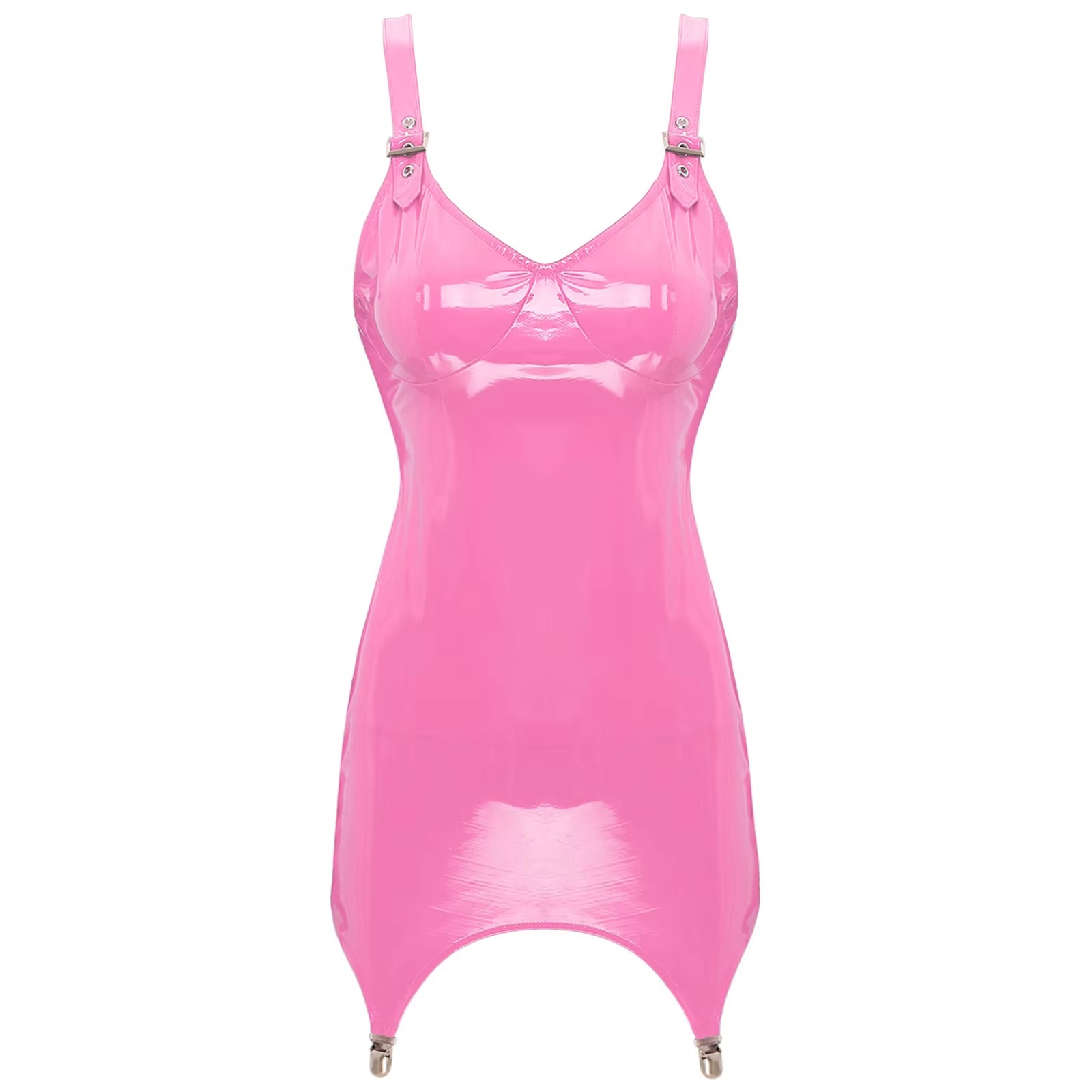 Damen glänzend metallisch PVC  – Babydoll Chemise Night Bewertung und Preis